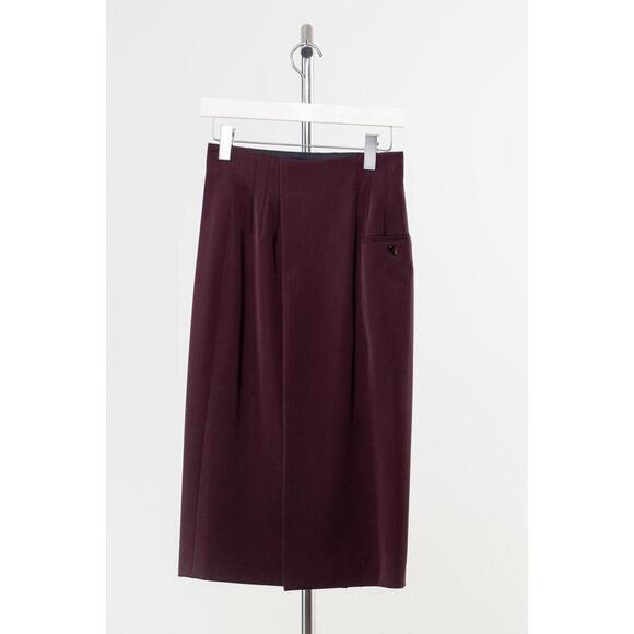 Jean Paul Gaultier Vintage Burgundy Midi Skirt - Picture 2 of 3